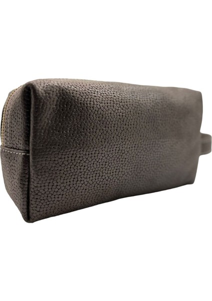 Çanta Içi Makyaj Malzemesi Düzenleyici %100 Hakiki Deri (Işıltılı Siyah) E:20CM Y:13CM D:10CM