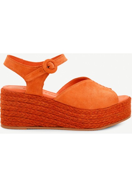 Platform Taban Deri Espadril