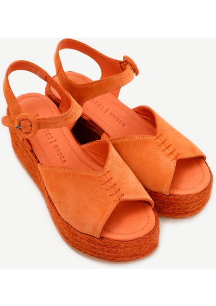 Platform Taban Deri Espadril