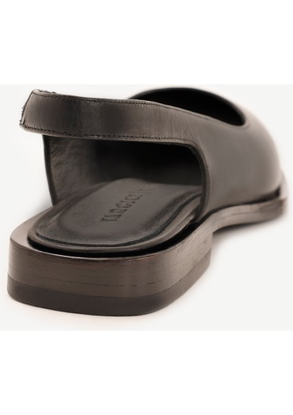 Arkası Açık Deri Düz Ayakkabı modelleri