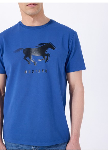 Bisiklet Yaka Baskılı Indigo Erkek T-Shirt M5SM-TST1285 fırsatları