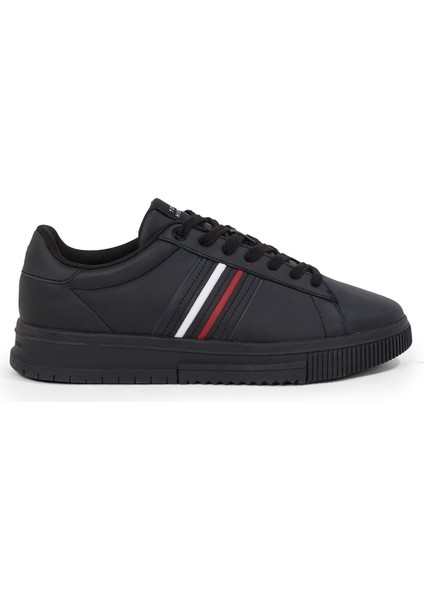 Siyah Erkek Sneaker Modern Cupsole Strıpes Lth