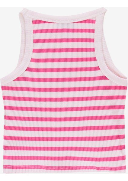 Çizgili Beyaz - Fuşya Kız Çocuk Atlet C4SG-TST4102 fiyatları