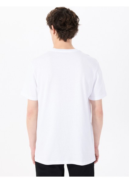 Bisiklet Yaka Baskılı Beyaz Erkek T-Shirt M5SM-TST1274 indirimleri