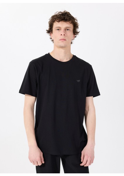 Bisiklet Yaka Baskılı Siyah Erkek T-Shirt M5SM-TST1297 modelleri