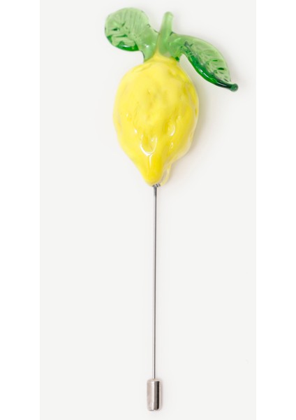 El Yapımı Limon Figürlü Cam Broş