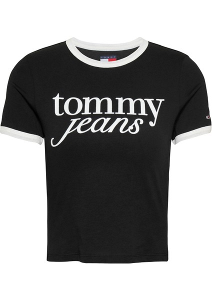 Bisiklet Yaka Siyah Kadın T-Shirt DW0DW20631BDS