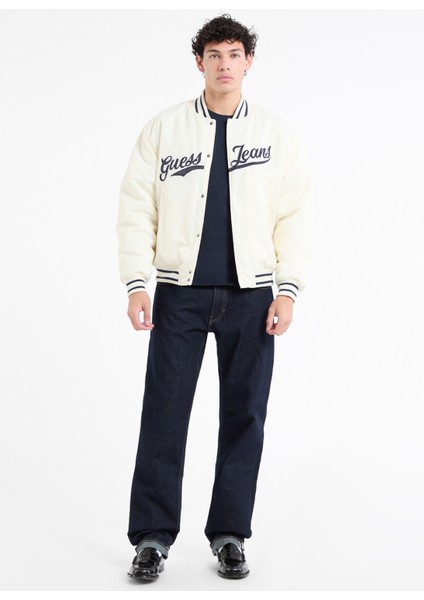 Standart Krem Erkek Ceket M5RL54WHAA2G053 Gj Bomber Wt Patch