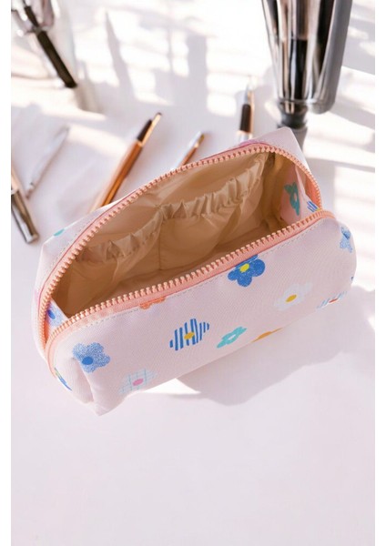 Çiçek Desenli Anne Bebek El Çantası Clutch Seyahat Bakım ve Makyaj Çantası Organizer