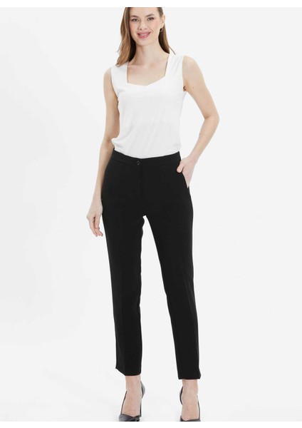Normal Bel Standart Siyah Kadın Pantolon 25YSL5358