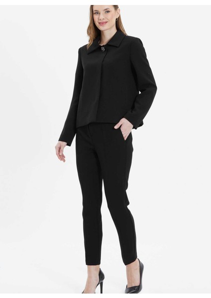 Normal Bel Standart Siyah Kadın Pantolon 25YSL5358