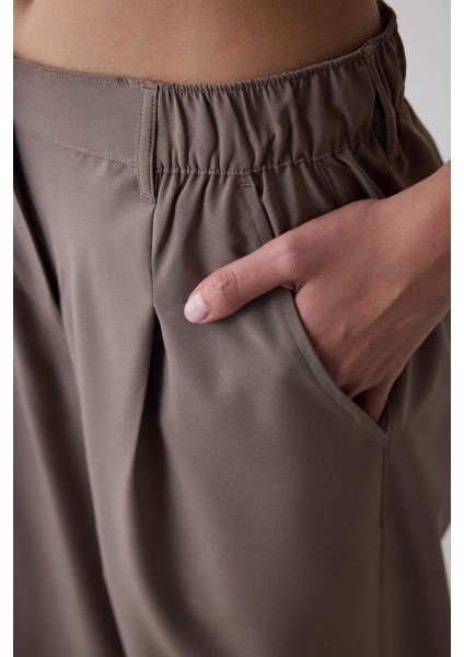 Vizon Yüksek Bel Dökümlü Pantolon