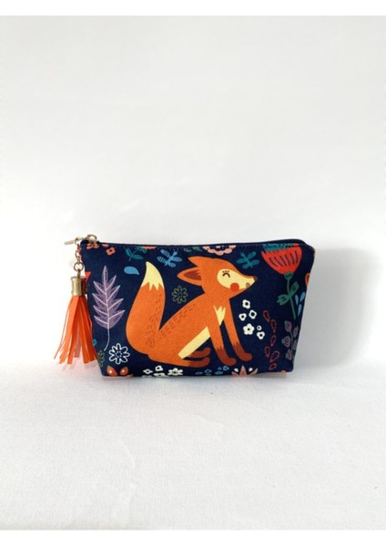 Turuncu Tilki Desenli Makyaj Çantası Organizer