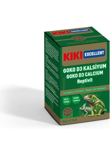 Sürüngen & Amfibiler Için Goko D3 Kalsiyum Tozu