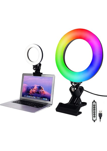 8 Inçlik Rgb Sie Halka Işığı, Renk Değiştirebilir, Parlaklık Ayarıyla Laptop ve Pc Monitörü Için (Yurt Dışından)
