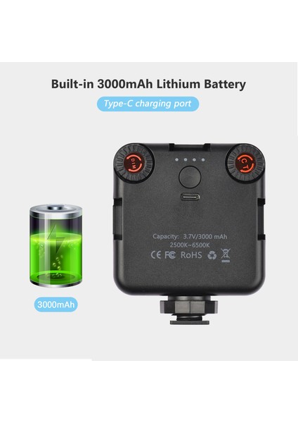 Iki Renk Sıcaklığı Cep LED Video Işığı 2500K - 6500K Parlaklık Ayarlamalı CRI95+ (Yurt Dışından) fiyatları