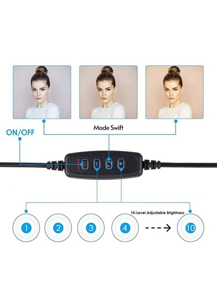 20 cm Fotoğrafçılık Için Iplikli Ayaklı ve Uzak Denetimli Katlanabilir LED Işık Halkası (Yurt Dışından) modelleri