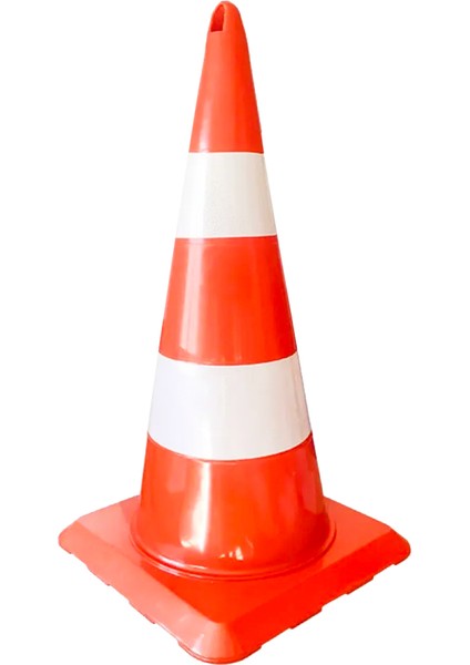 75 cm Esnek Trafik Konisi – Çift Reflektörlü, Dayanıklı ve Kırılmaz
