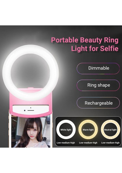 Taşınabilir Si Halka Işığı Şarj Edilebilir Parlaklık Ayarlı (Yurt Dışından) modelleri