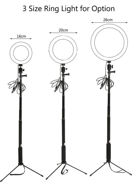 20 cm 8 Inçlik Dimmerli 3 Aydınlatma Modu USB Ile Güçlendirilen LED Halka Işığı (Yurt Dışından) indirimleri