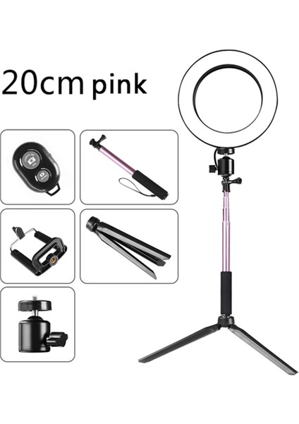 DC5V 5W 64 LED Teleskopik Tripodlu Çevrimiçi Gösteri ve Fotoğraf Için 10 Seviyede Ayarlanabilir Parlaklık, 360° Dönebilen Aydınlatma Açılı Halka Işığı (Yurt Dışından)