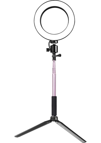 DC5V 5W 64 LED Teleskopik Tripodlu Çevrimiçi Gösteri ve Fotoğraf Için 10 Seviyede Ayarlanabilir Parlaklık, 360° Dönebilen Aydınlatma Açılı Halka Işığı (Yurt Dışından) fiyatları