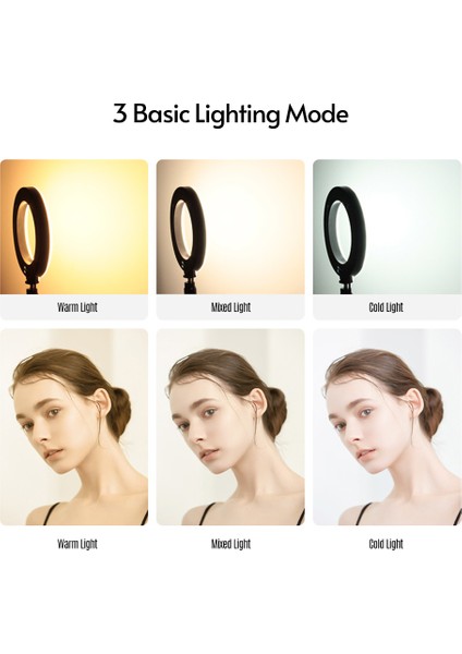 10 Inç Rgb Çember Işığı 2800K - 6500K Doyulabilir USB Ile Beslenir (Yurt Dışından) modelleri