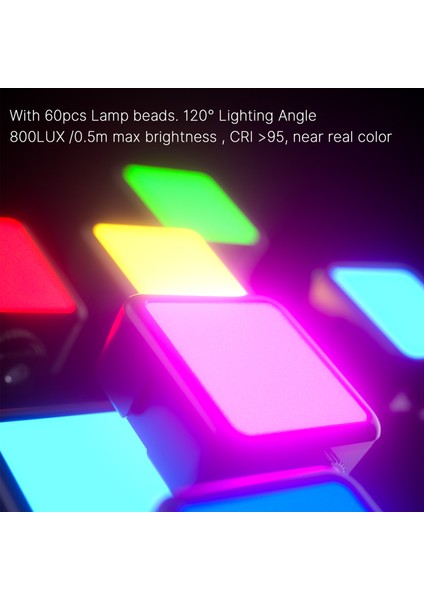 Rgb Cep LED Video Işığı 2500K - 9000K Parlaklık Ayarlanabilir CRI95+ (Yurt Dışından) indirimleri