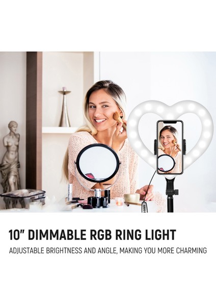 10 Inç Rgb Kalp Şeklinde LED Doyma Işığı Aydınlatma Seviyesi Ayarlanabilir USB Güçlü (Yurt Dışından) indirimleri