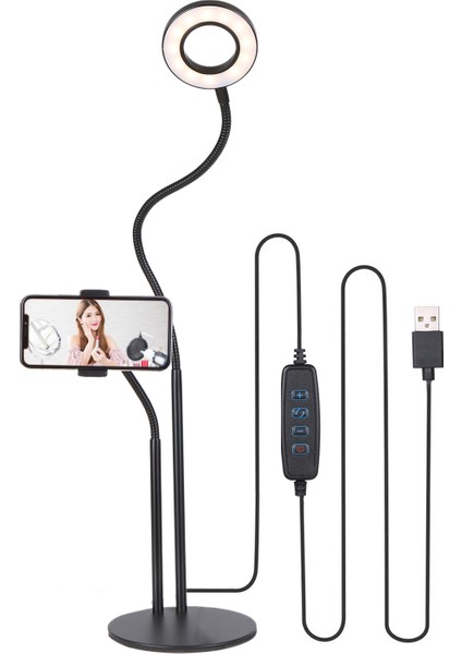 3,5 Inçlik R-Ing Sie Işığı USB Enerjili 3 Seviye Parlaklık Ayarlı 3 Renk Sıcaklığı Değişebilir (Yurt Dışından)
