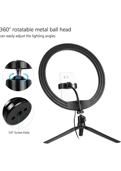 30 cm LED Halka Işığı 5600 - 8200K Parlaklık Ayarlı 3 Renkli Tripod Uzak Şarj Fotoservis Aleti (Yurt Dışından) fırsatları