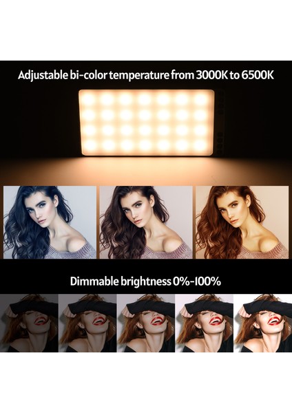 Renkli Rgb LED Video Işığı 3000K - 6500K Ikili Renkli %0 - %100 Ayarlanabilir (Yurt Dışından) modelleri