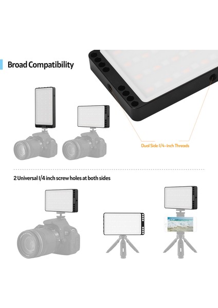 Renkli Rgb LED Video Işığı 3000K - 6500K Ikili Renkli %0 - %100 Ayarlanabilir (Yurt Dışından) fırsatları