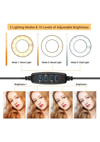 3.5 Inç Mini LED Halka Işığı 3 Aydınlatma Modu Videokonferans Için Esnek Kol Tasarımı (Yurt Dışından) fırsatları