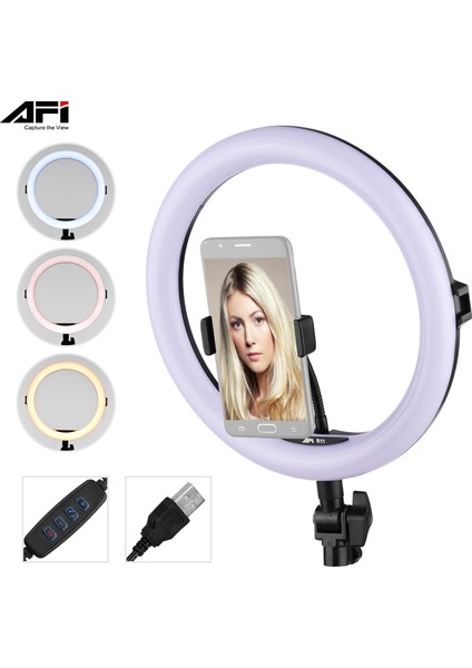 Afı R11 11 Inçlik LED Halka Işığı 3 Renk Sıcaklığı Modu USB ile Güçlendirilen (Yurt Dışından) fiyatları