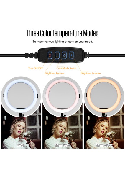 Afı R11 11 Inçlik LED Halka Işığı 3 Renk Sıcaklığı Modu USB ile Güçlendirilen (Yurt Dışından) indirimleri
