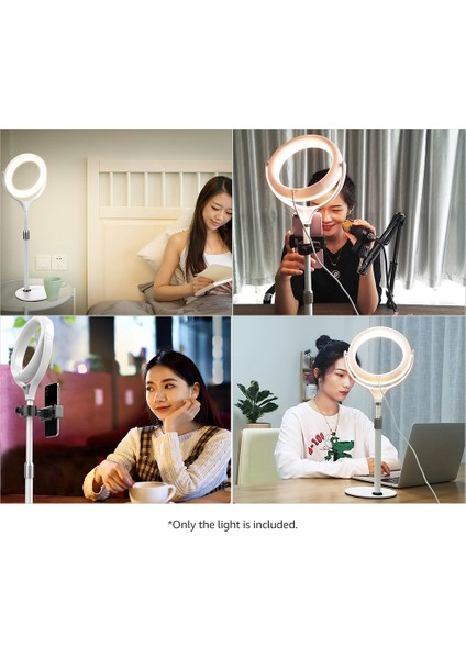 8 Inç Masaüstü LED Halka Işığı 3000K - 6500K Ayarlanabilir Parlaklık Taşınabilir Beyaz (Yurt Dışından) fiyatları