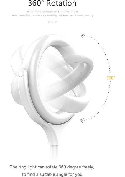 8 Inç Masaüstü LED Halka Işığı 3000K - 6500K Ayarlanabilir Parlaklık Taşınabilir Beyaz (Yurt Dışından) indirimleri