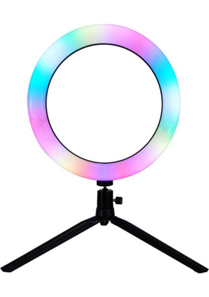 10 Inç Rgb Halka Işığı, 3 Işık Modu, 10 Parlaklık Ayarlanabilir Makyaj Fotoğrafçılığı Için (Yurt Dışından)