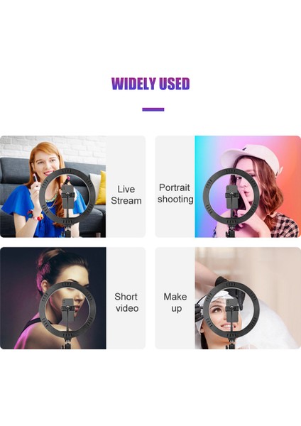 10 Inç Rgb Halka Işığı, 3 Işık Modu, 10 Parlaklık Ayarlanabilir Makyaj Fotoğrafçılığı Için (Yurt Dışından) modelleri