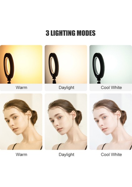 10 Inç Rgb Halka Işığı, 3 Işık Modu, 10 Parlaklık Ayarlanabilir Makyaj Fotoğrafçılığı Için (Yurt Dışından) indirimleri