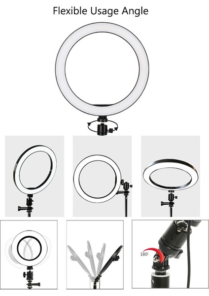 16 cm Aydınlatma Seviyesi Ayarlanabilir 3 Aydınlatma Modu USB Beslemeli LED Halka Işığı (Yurt Dışından) modelleri
