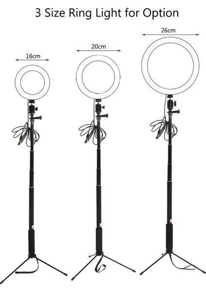 16 cm Aydınlatma Seviyesi Ayarlanabilir 3 Aydınlatma Modu USB Beslemeli LED Halka Işığı (Yurt Dışından) indirimleri