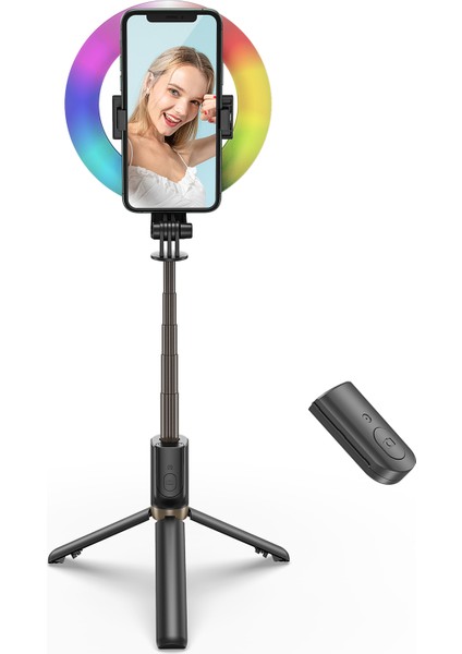 6 Inçlik Rgb Halka Dolgu Işığı 9 Renkli Flash Modu Yükseklik Ayarlanabilir (Yurt Dışından) modelleri