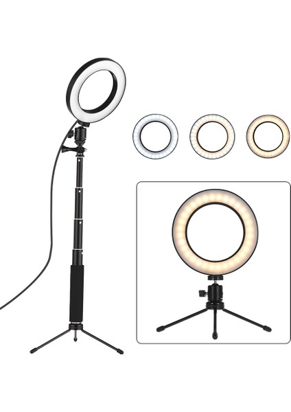 8 Inç Masaüstü Mini LED Halka Işığı Ayarlanabilir 3 Aydınlatma Modu (Yurt Dışından) fiyatları