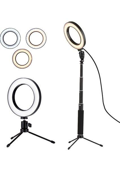 8 Inç Masaüstü Mini LED Halka Işığı Ayarlanabilir 3 Aydınlatma Modu (Yurt Dışından) modelleri