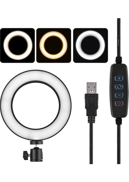 8 Inç Masaüstü Mini LED Halka Işığı Ayarlanabilir 3 Aydınlatma Modu (Yurt Dışından) fırsatları