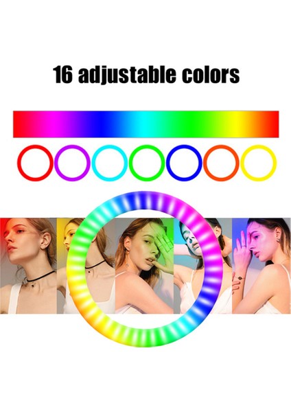10 Inçlik Rgb Halka Işığı 3500K - 6500K Doygunluğu Ayarlanabilir USB ile Güçlendirilmiş (Yurt Dışından) fırsatları