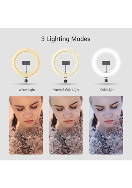 10 Inçlik LED Halka Işığı Aydınlatma Seviyesi Ayarlanabilir 3 Aydınlatma Modu (Yurt Dışından) fırsatları