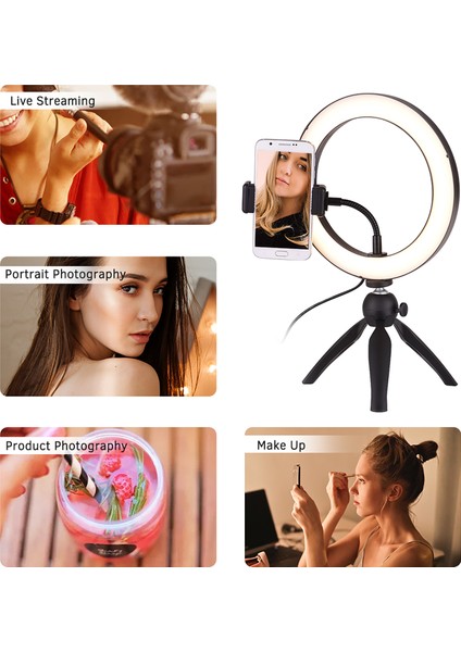 8,6 Inç Taşınabilir LED Halka Işığı 3 Işık Modu Parlaklık Ayarlanabilir (Yurt Dışından) fırsatları
